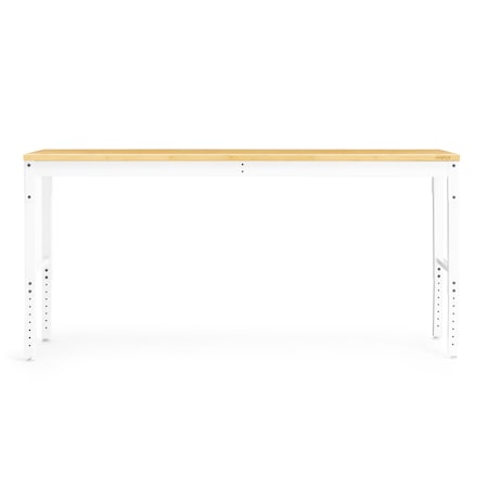 Newage Products Pro Series 84"Workbench with Bamboo Top, White 55218